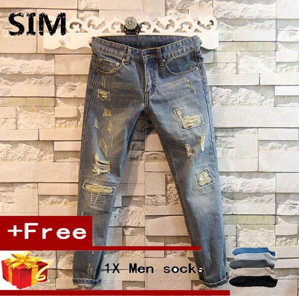 Demo | Washed straight-leg jeans